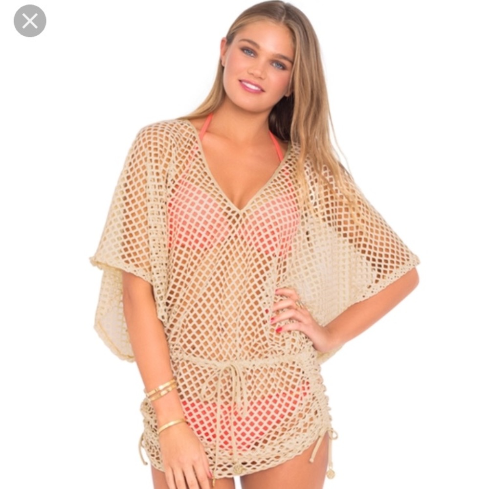 Luli fama starfish wishes gold net cabana v neck